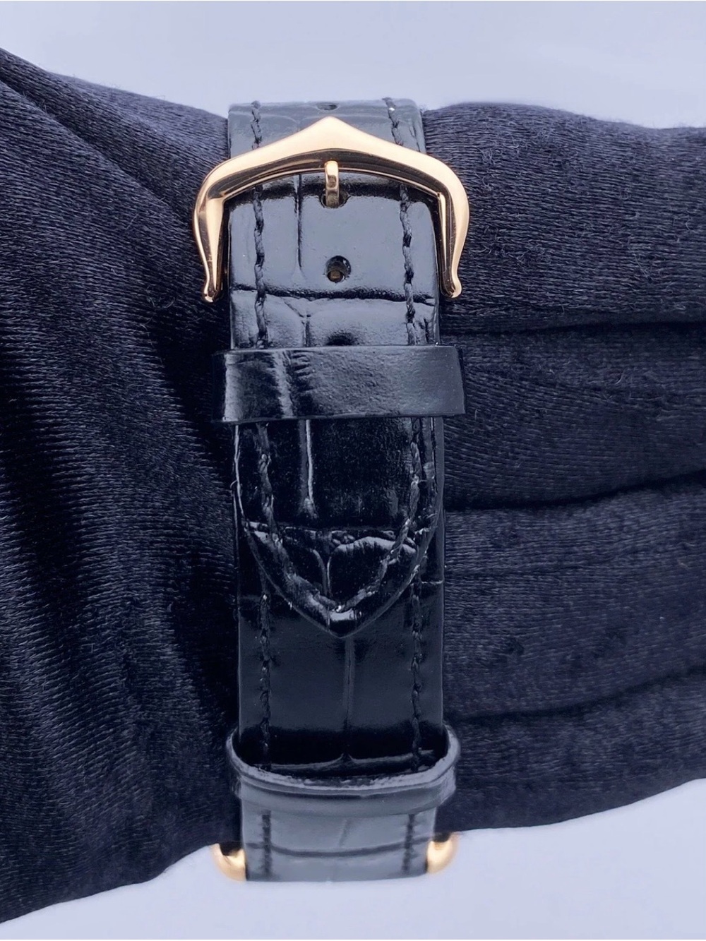 Cartier Tank Watch in Black and Gold with Blue Cabochon - Picture 3 of 5